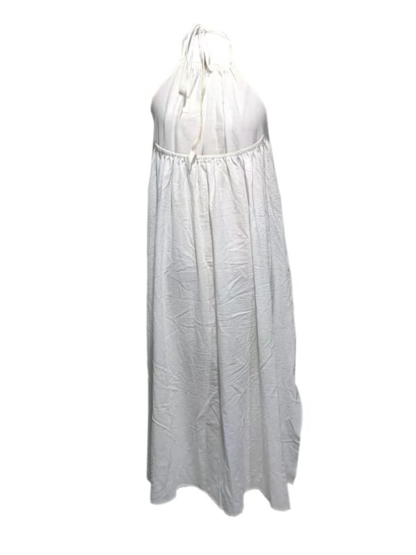 Women's Solid Color Hanging Neck Backless Suspender Dress - Image 3