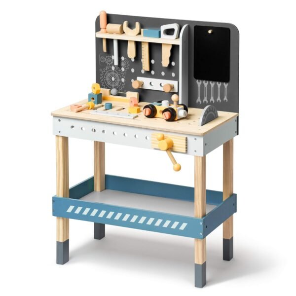 ROBOTIME Wooden Tool Bench For Kids Toy Play Workbench Workshop With Tools Set - Image 4