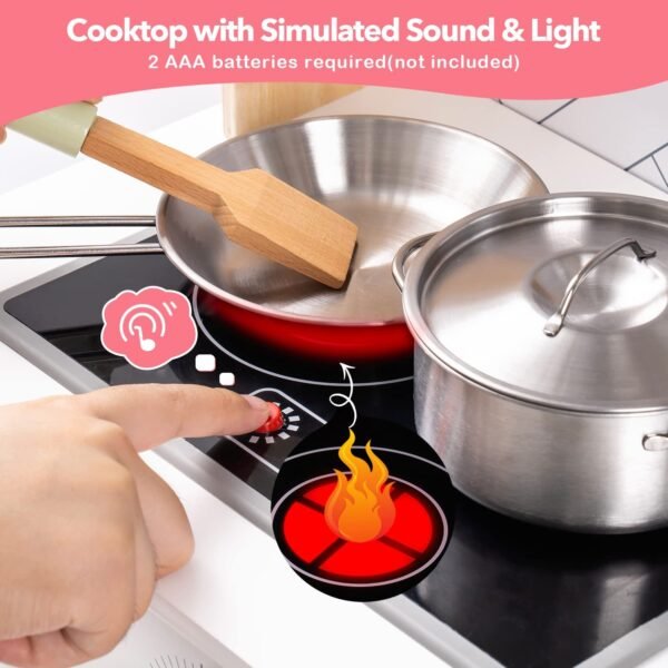 ROBUD 3D Wooden Pretend Play Kitchen Playset For Toddlers Kids Education Toys - Image 3
