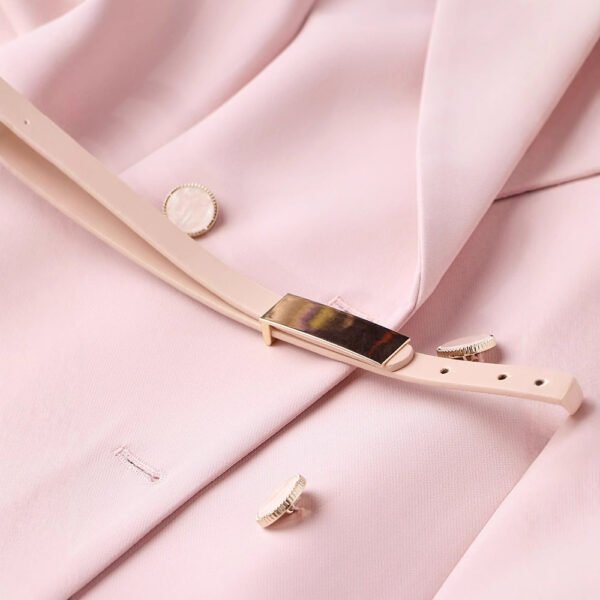 Belt Pleated Hem Dress Autumn And Winter - Image 4