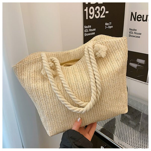 Women's Fashion Straw Large Capacity Shoulder Handbag - Image 7
