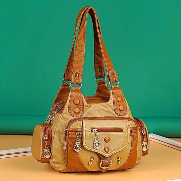 Vintage High Quality Leather Luxury Handbag - Image 10