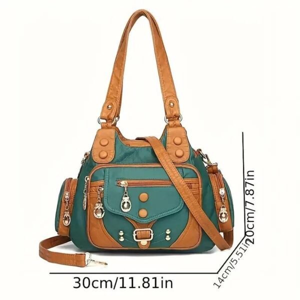 Vintage High Quality Leather Luxury Handbag - Image 7