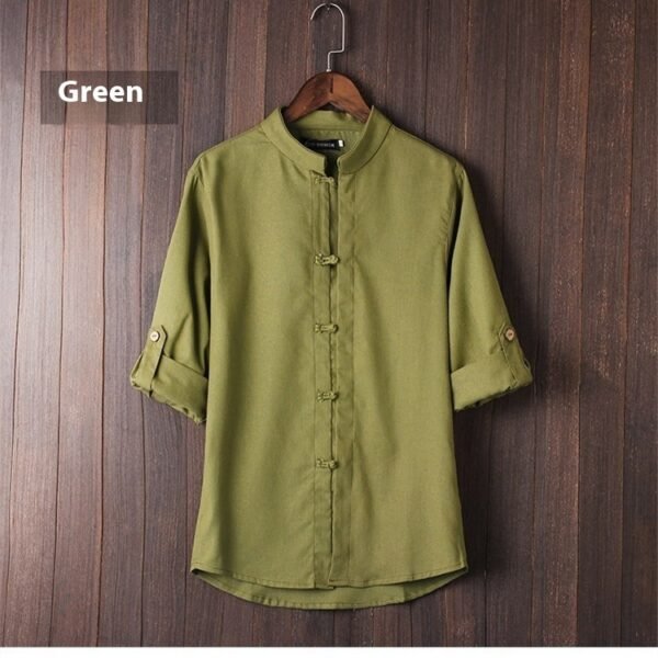 Men's Linen Vintage Plus Size Shirt - Image 10