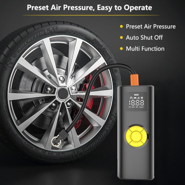 Inflator Pump, The Savior Of Car Tires In An Emergency. Multi-purpose Inflatable Compatibility. It Has An Accurate Tire Pressure Detection Function. Fast Inflation, Efficient And Convenient. - Image 5