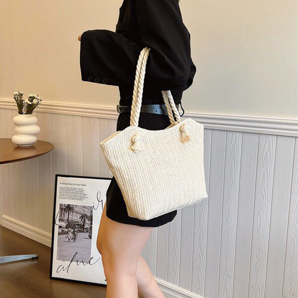 Women's Fashion Straw Large Capacity Shoulder Handbag - Image 5