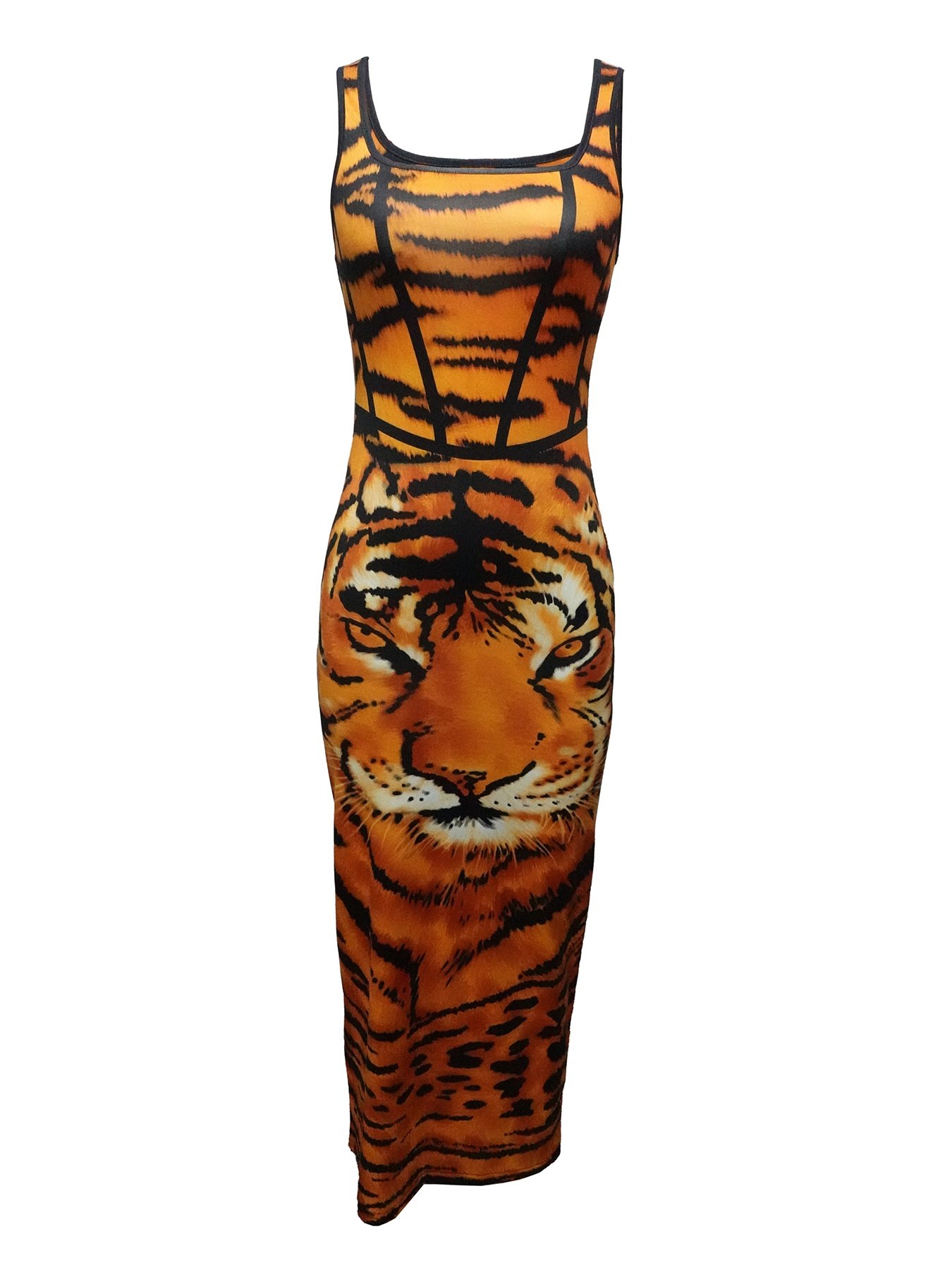 Ladies' Tiger Print Slim Fit Casual Dress - Image 2