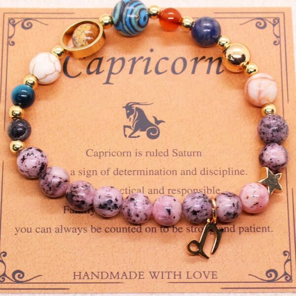 Eight Planets 12 Constellation Bracelet Natural Stone Hemp Stone - Image 6