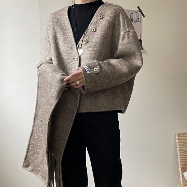 Autumn And Winter New Gentle Elegant Woolen Coat - Image 3