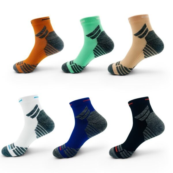 Men's Padded Ankle Socks, 6 Pairs In A Pack. Sports Running Socks. Men's And Women's Round-neck Running Socks. - Image 8