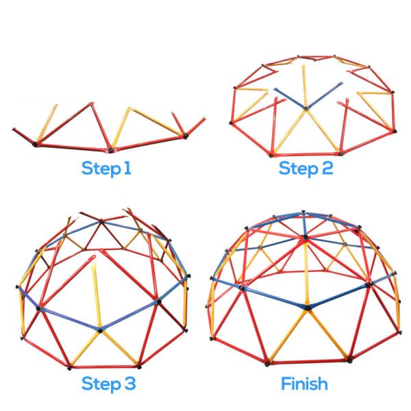 Children Dome Climber Playground Kids Swing Set Climbing Frame Backyard Gym Develop Confidence for Fun Indoor Outdoor - Image 3