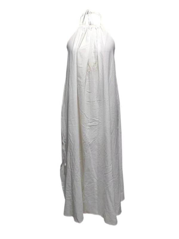 Women's Solid Color Hanging Neck Backless Suspender Dress - Image 2