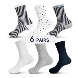 6 Pairs Of Ladies Casual Cylinder Socks Dress Socks