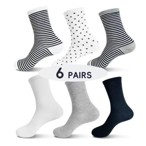 6 Pairs Of Ladies Casual Cylinder Socks Dress Socks