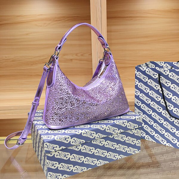 Delicate Rhinestone Women's Bag Dinner Bag Large Capacity Totes - Image 3