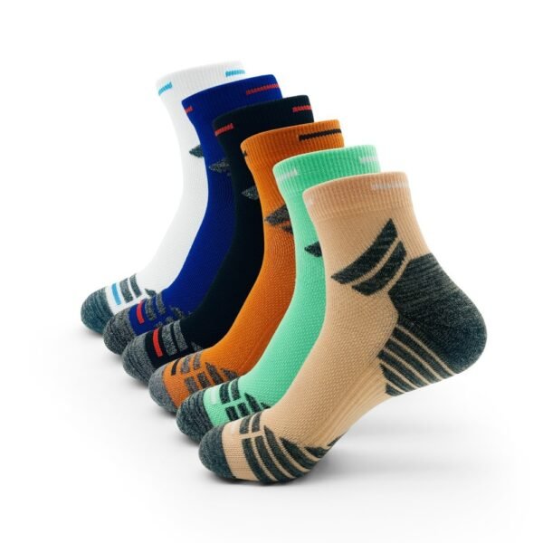 Men's Padded Ankle Socks, 6 Pairs In A Pack. Sports Running Socks. Men's And Women's Round-neck Running Socks. - Image 9