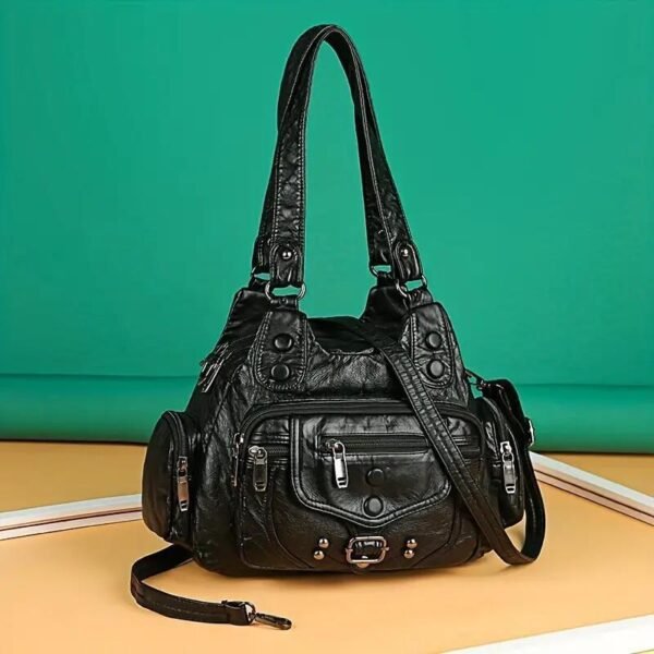 Vintage High Quality Leather Luxury Handbag - Image 3