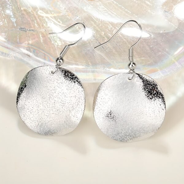 Women's Jewelry Shaped Coin Circle Earrings Simple Fashion Women's Earrings - Image 4