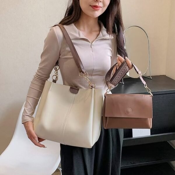 Two-piece Set Large Capacity Totes Work Commuter Texture - Image 7