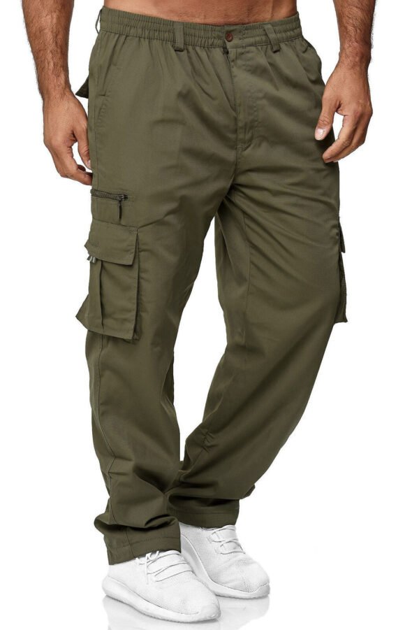 Men's Casual Multi-pocket Loose Straight Cargo Pants - Image 4