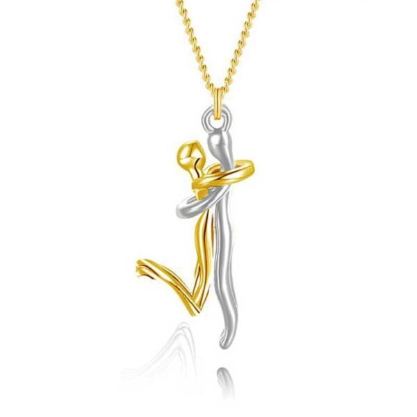 Couple's Pendant Humanoid Hug Necklace - Image 3