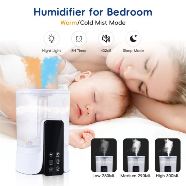 6L Large-capacity Humidifier Intelligent Timed Heating Spray UV Sterilization Intelligent Remote Control - Image 2