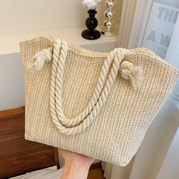 Women's Fashion Straw Large Capacity Shoulder Handbag - Image 6