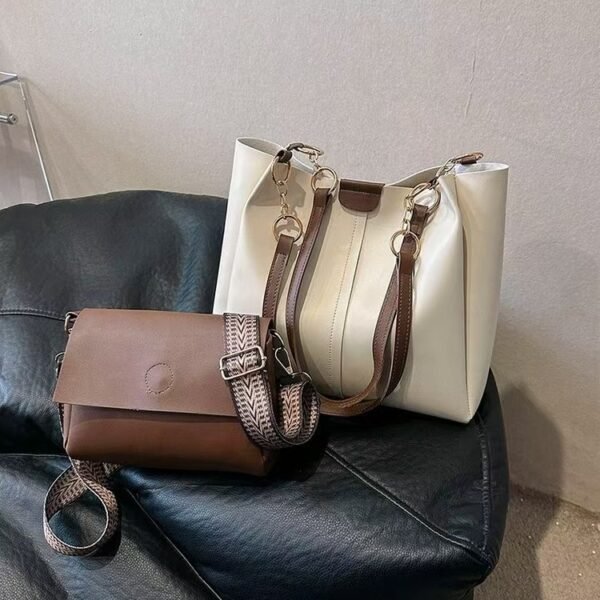 Two-piece Set Large Capacity Totes Work Commuter Texture - Image 4