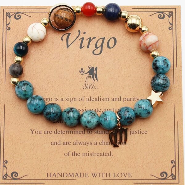 Eight Planets 12 Constellation Bracelet Natural Stone Hemp Stone - Image 10