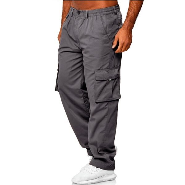 Men's Casual Multi-pocket Loose Straight Cargo Pants - Image 9