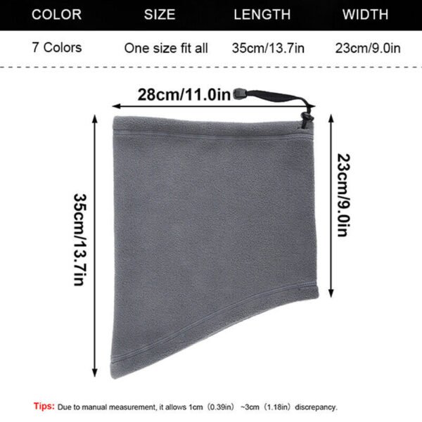 Winter Windproof Scarves Fleece Tube Scarf Mask Soft Half Face Cover SKi Snowboard Neck Warmer Gaiter Fashion Women Men Winter Fleece Face Mask Scarf Balaclava Neck Warmer - Image 2
