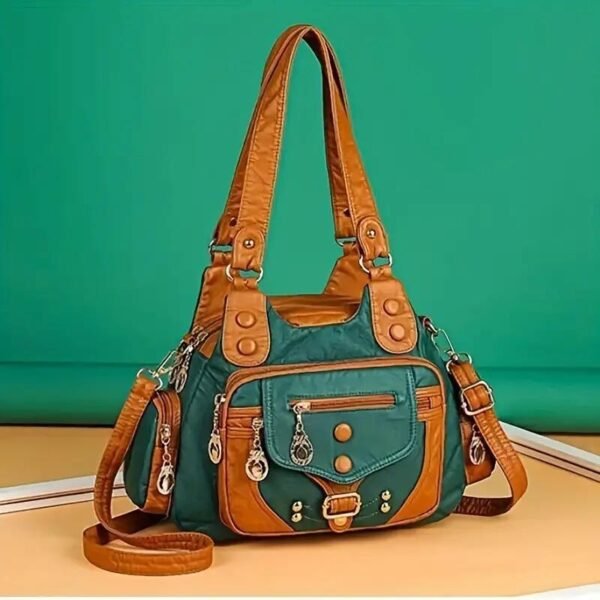 Vintage High Quality Leather Luxury Handbag - Image 8