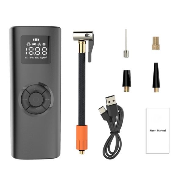 Inflator Pump, The Savior Of Car Tires In An Emergency. Multi-purpose Inflatable Compatibility. It Has An Accurate Tire Pressure Detection Function. Fast Inflation, Efficient And Convenient. - Image 4