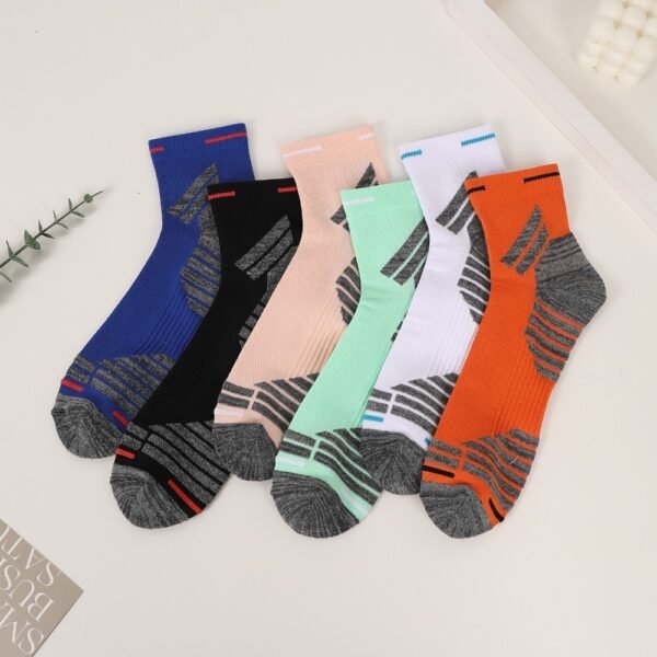Men's Padded Ankle Socks, 6 Pairs In A Pack. Sports Running Socks. Men's And Women's Round-neck Running Socks. - Image 2