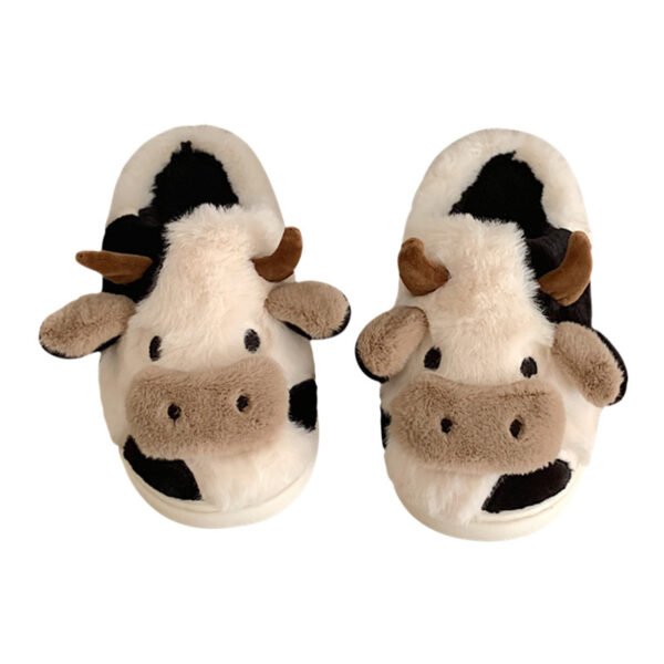 Cute Cow Animal Slipper For Women Girls Fashion Kawaii Soft Fluffy Winter Warm Slippers Woman Cartoon Milk Cow House Slippers Funny Shoes - Image 6