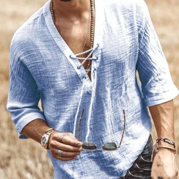 Lace Up Corn Mid Sleeved T-shirt - Image 3